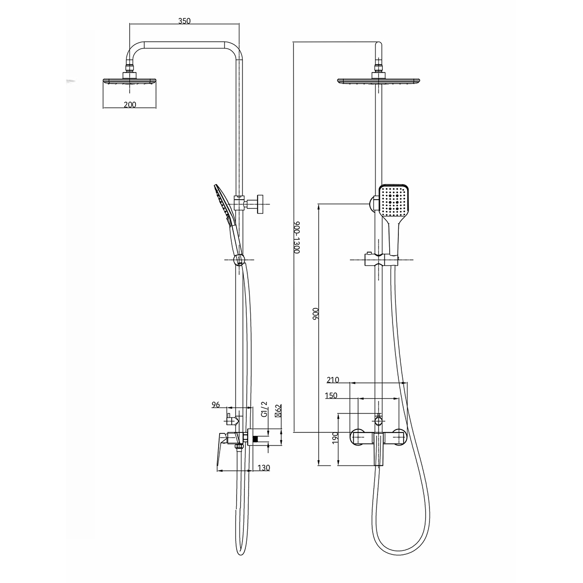 COLUMNA DUCHA INFINITE / NEGRO MATE - Imagen 2
